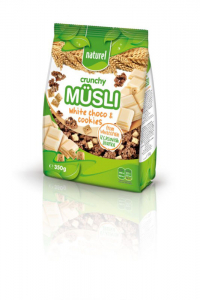 NATUREL WHOLEGRAIN CRUNCHY MUESLI WHITE CHOCO & COOKIES 350 G