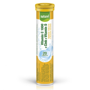 NATUREL ŠUMEĆE TABLETE VITAMIN C 1000+CINK+VITAMIN D SA ZASLAĐ.80 G