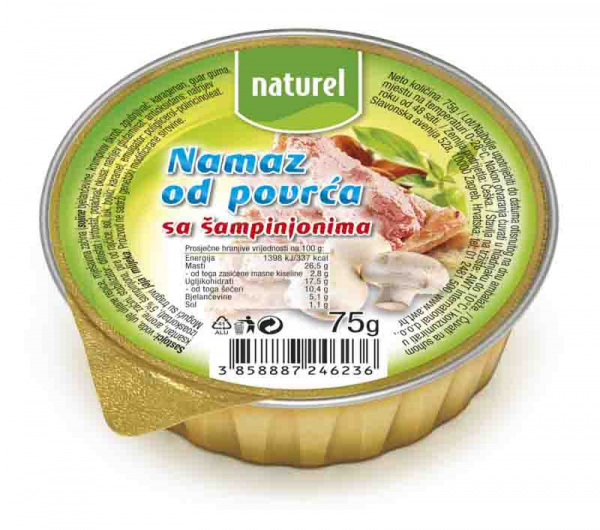 NATUREL NAMAZ OD POVRĆA S ŠAMPINJONIMA 75G-ALU