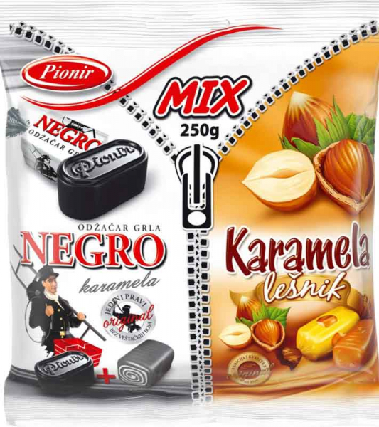 NEGRO+ NEGRO KARAMELE +LJEŠNJAK KARAM. MIX 250 G