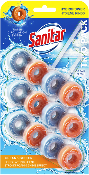 90117 SANITAR HYGIENE RINGS OCEAN 3X40 G TRIO BLOK