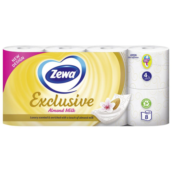 29434 ZEWA EXCLUSIVE ALMOND MILK 8 ROLA 4SL.