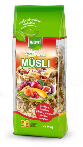 NATUREL TRADICIONALNI MUSLI S  6 VRSTA VOĆA 750G