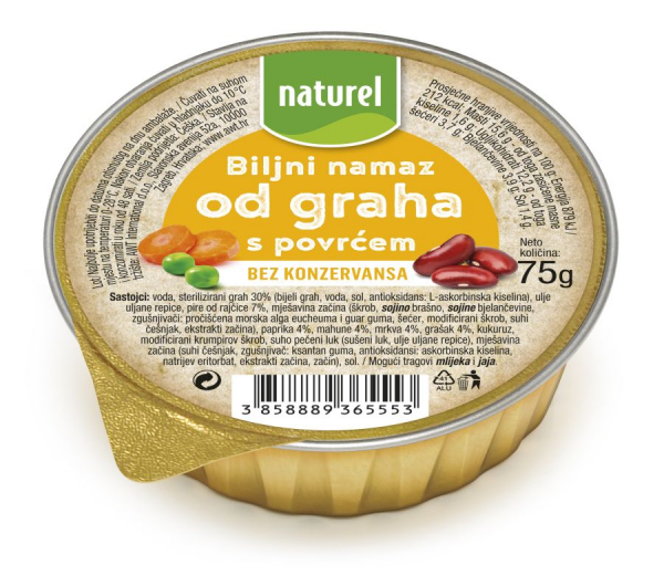 NATUREL BILJNI NAMAZ OD GRAHA S POVRĆEM - BEZ KONZERVANSA 75G-ALU