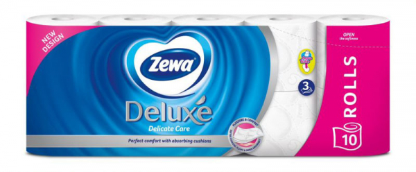 4086900 ZEWA AQUA TUBE, DELUXE PURE WHITE, 10 ROLA
