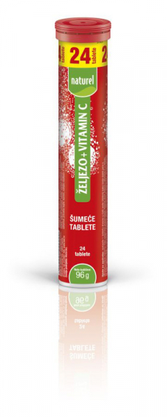 NATUREL ŠUMEĆE TABLETE ŽELJEZO+C VIT 96G (24 TABL)