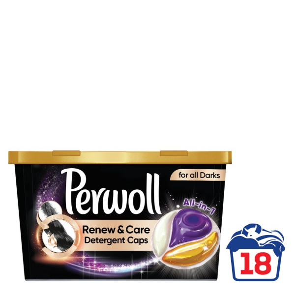 PERWOLL RENEW&CARE CAPS BLACK 18 WL
