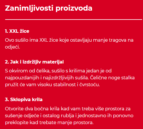 zanimljivosti sušilo za rublje king