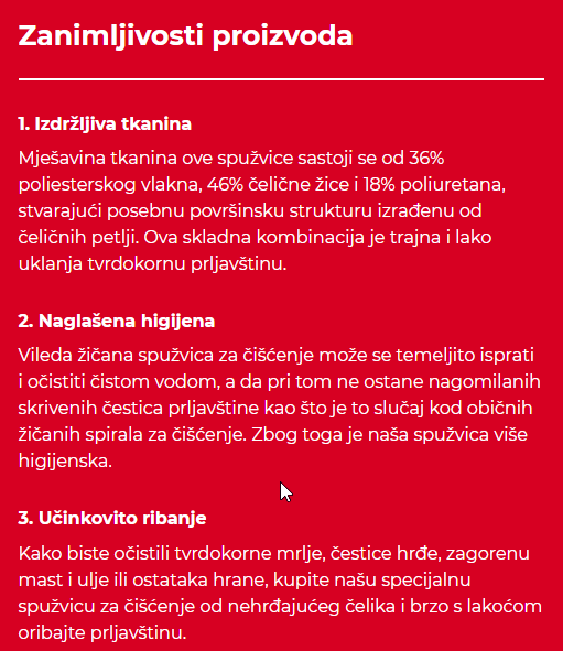 inox spužvica zanimljivosti