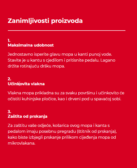 Turbo mop box zanimljivosti proizvoda